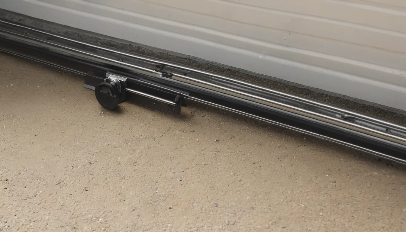 Close view of garage door springs and tracks in the St. Charles area